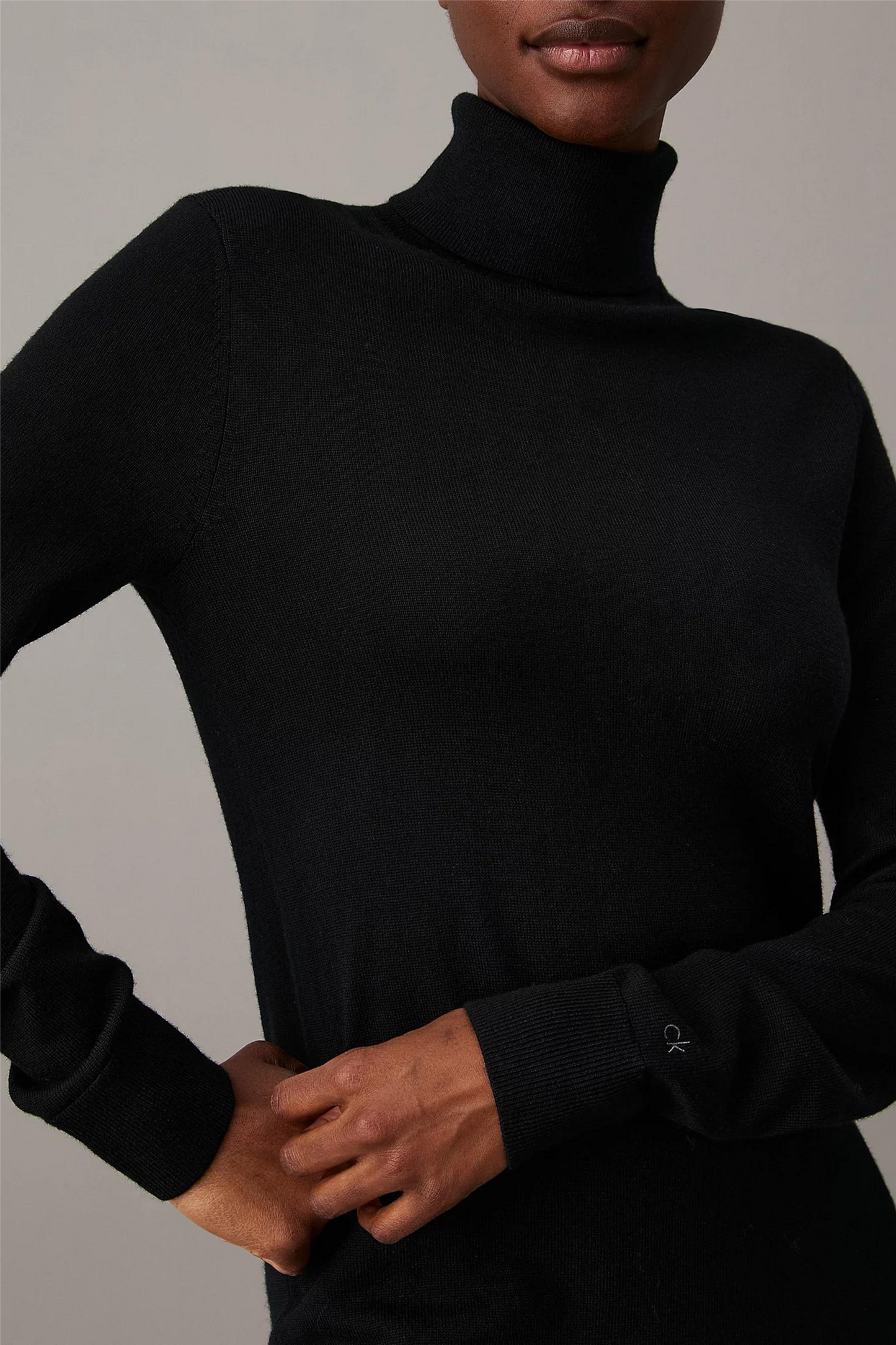 Merino wool knee dress Ck Black Beh.