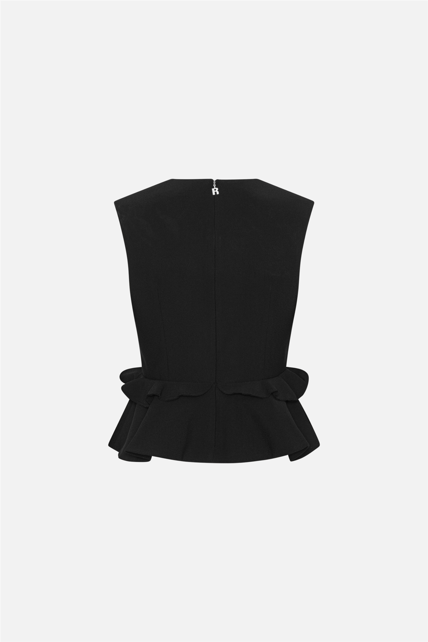 V-Neck Flower Top Black.