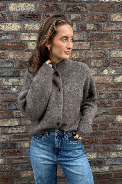 GZdebbie cardigan Chestnut Melange.