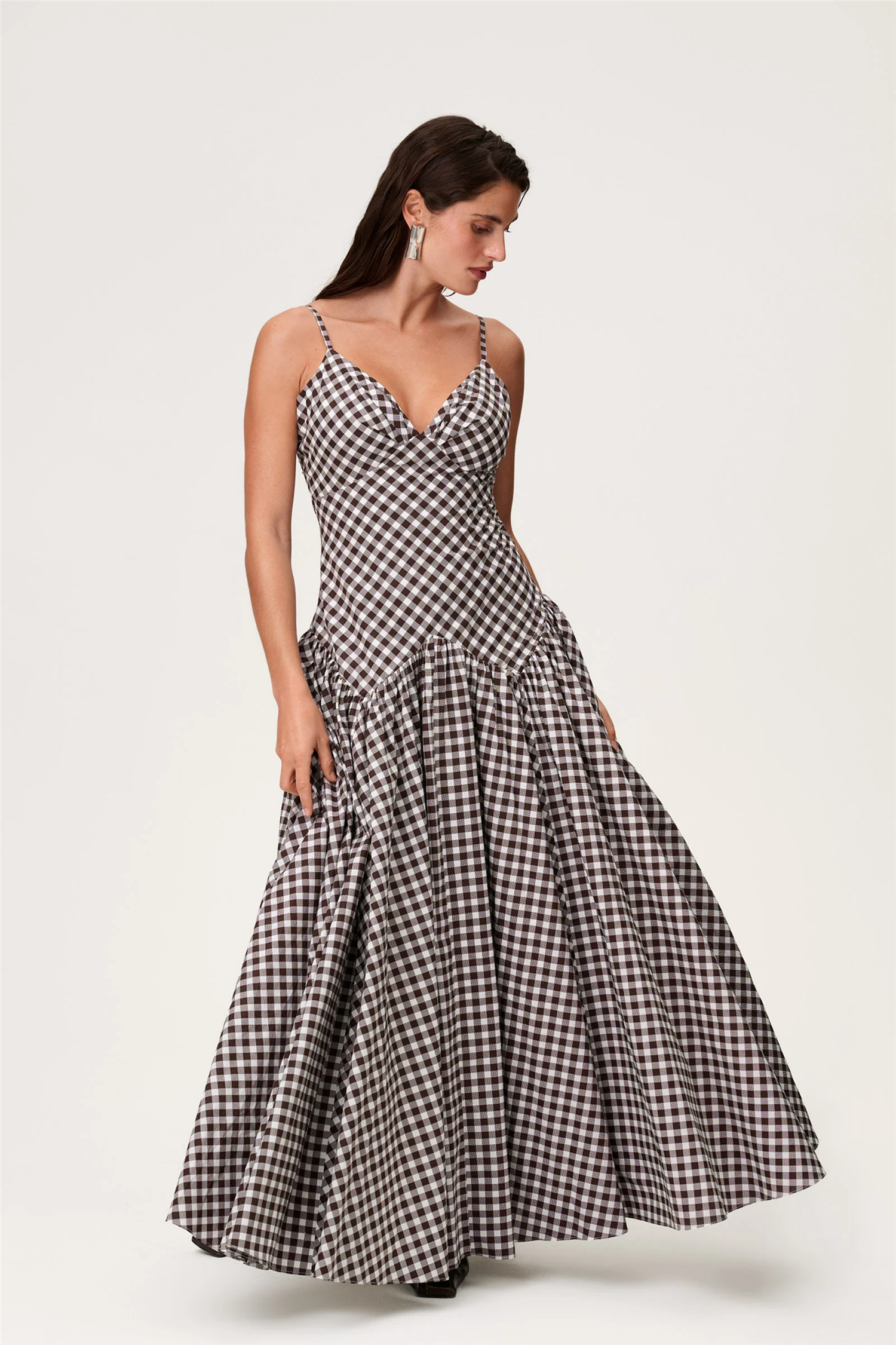 Léon Dress Brown Gingham.