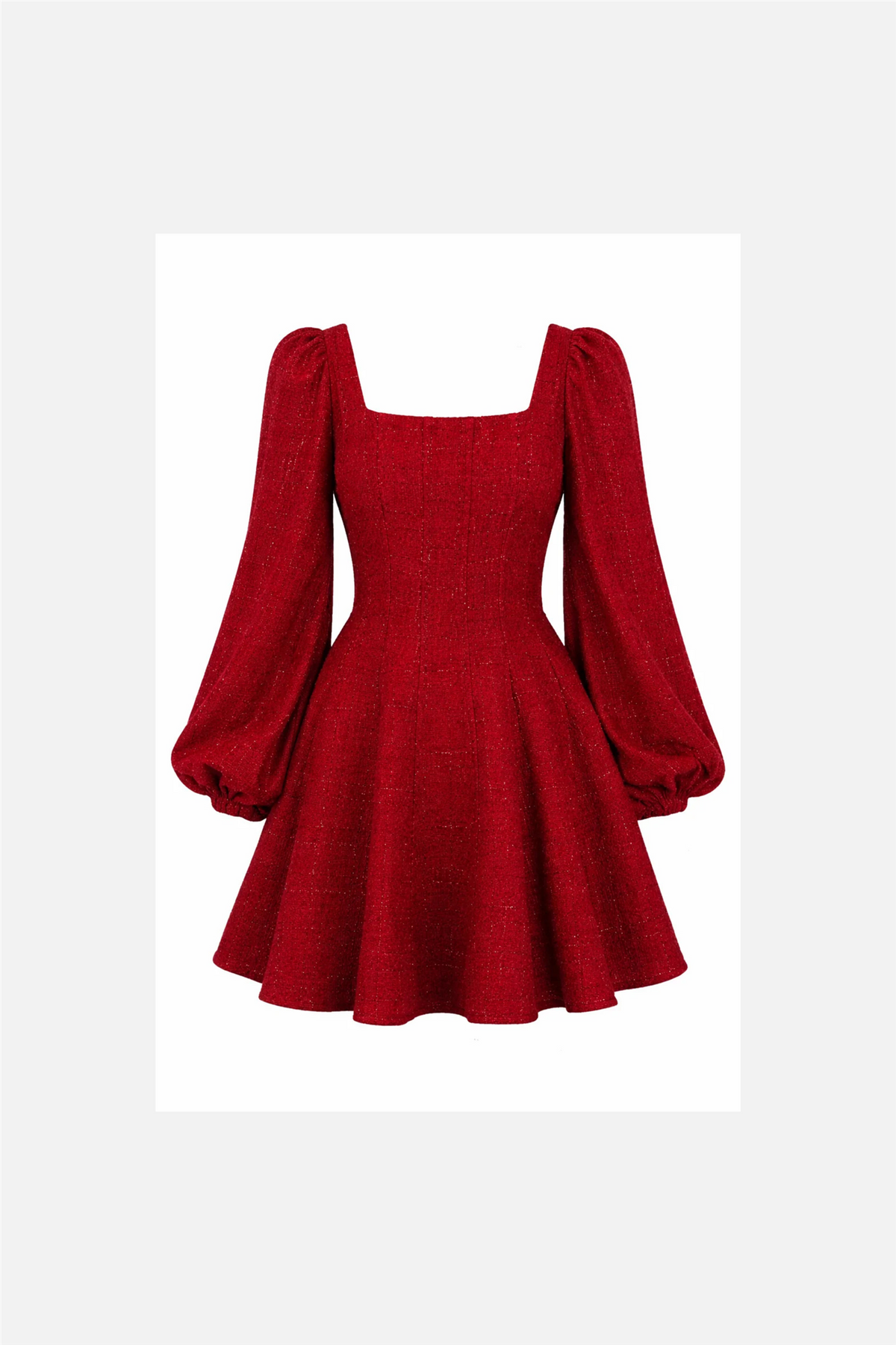 Sophie Tweed Dress Deep Red