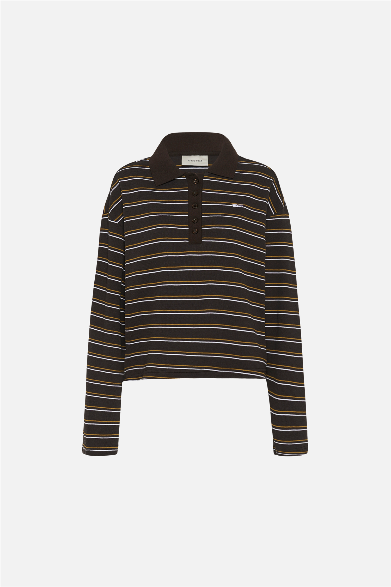 GZpilova LS polo tee Ganache Striped.
