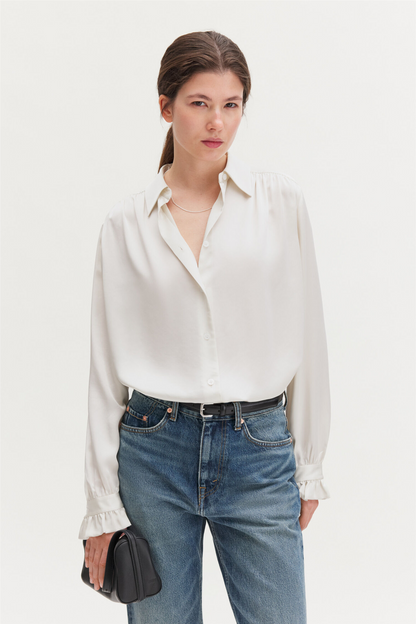 Gathered Detail Blouse Ivory