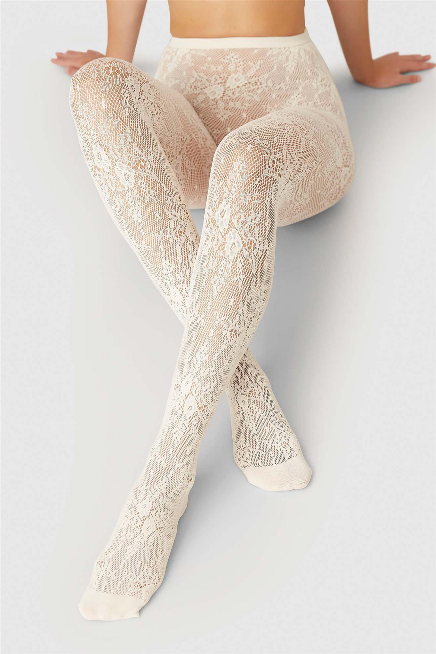 Rosa Lace Tights Ivory