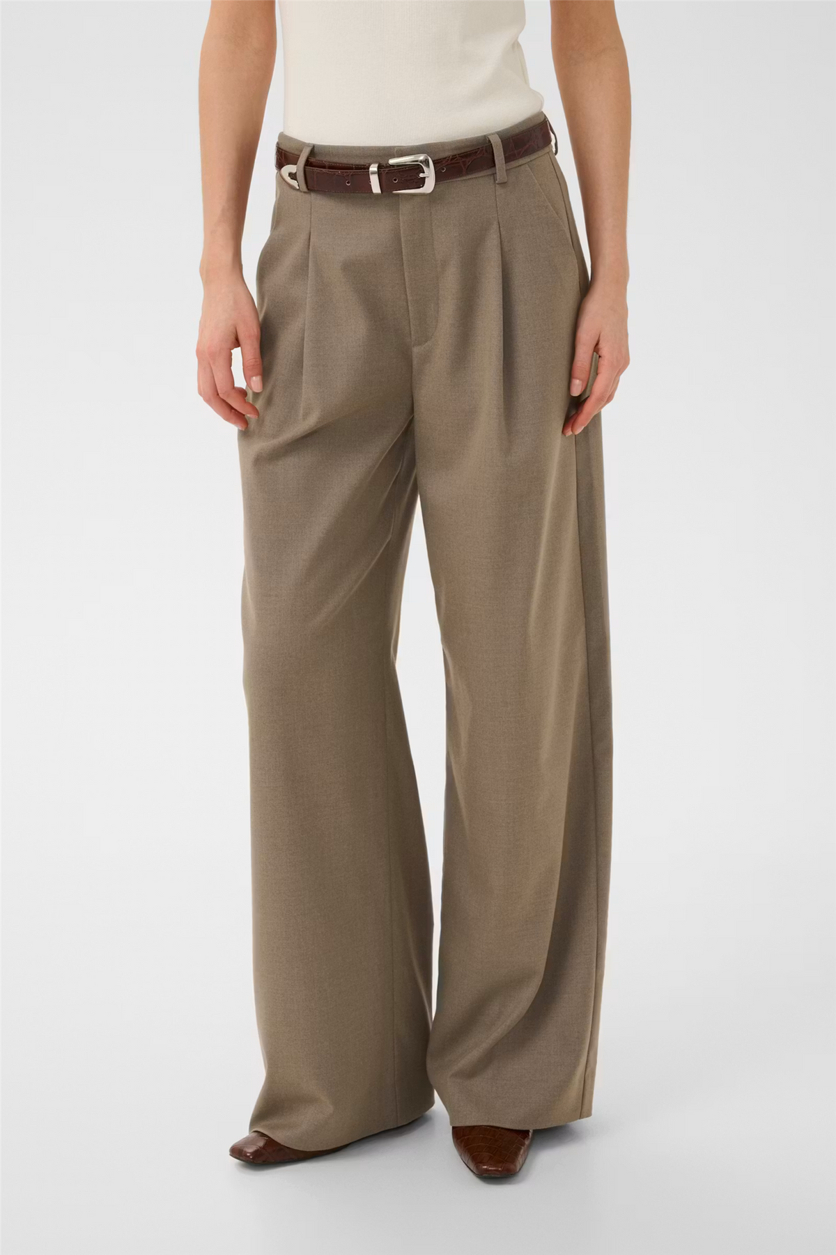 GZpaula MW wide pants Dark Timberwolf Melangé