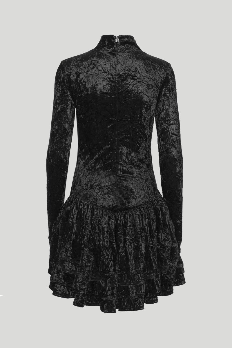 Velvet Mini Dress Black