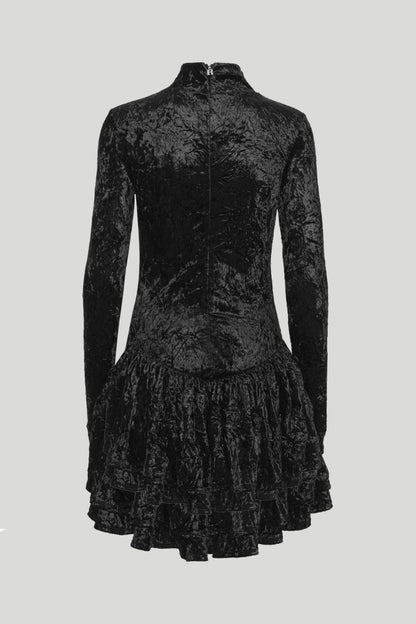Velvet Mini Dress Black