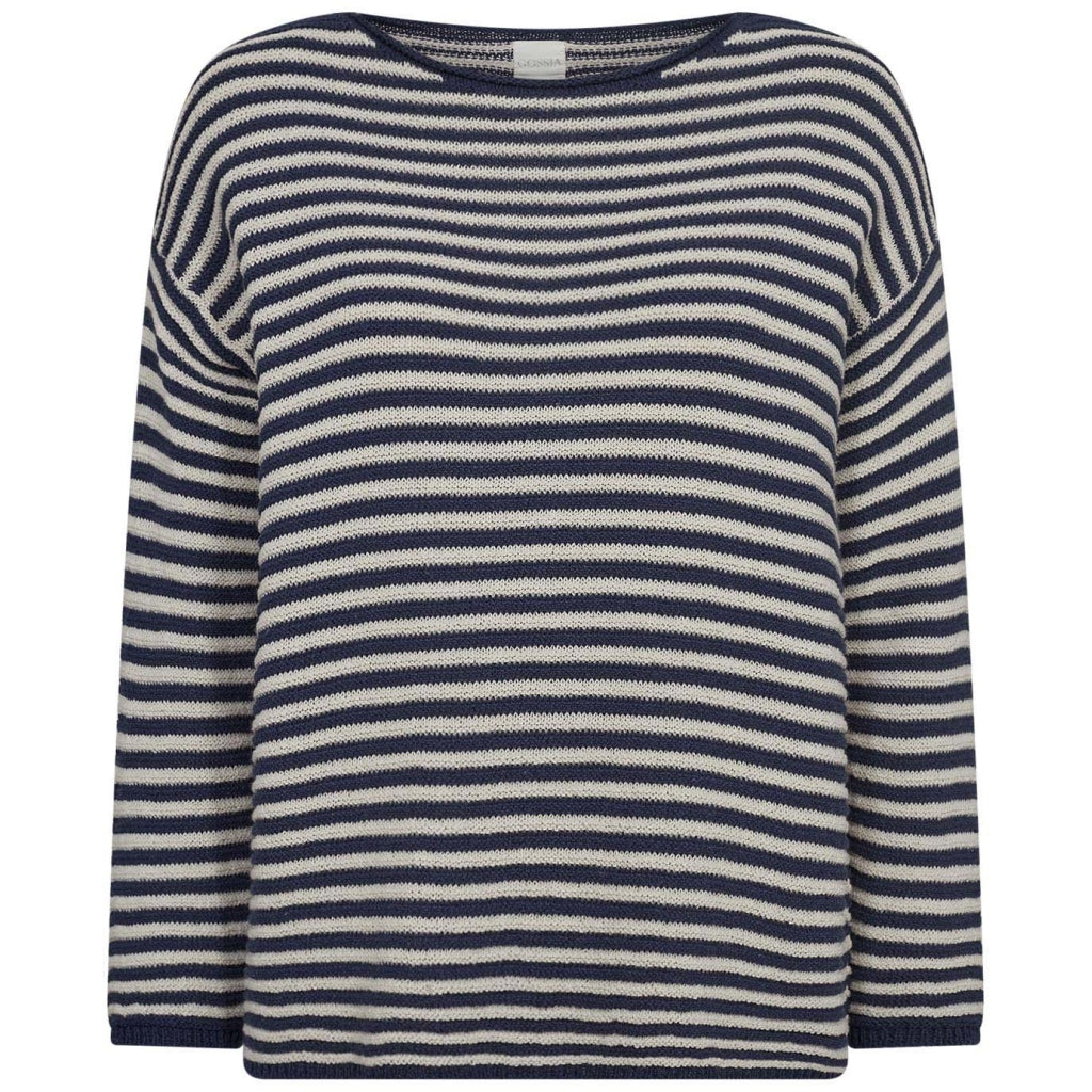 KylaGO Sweater Off-White/Navy Stripes