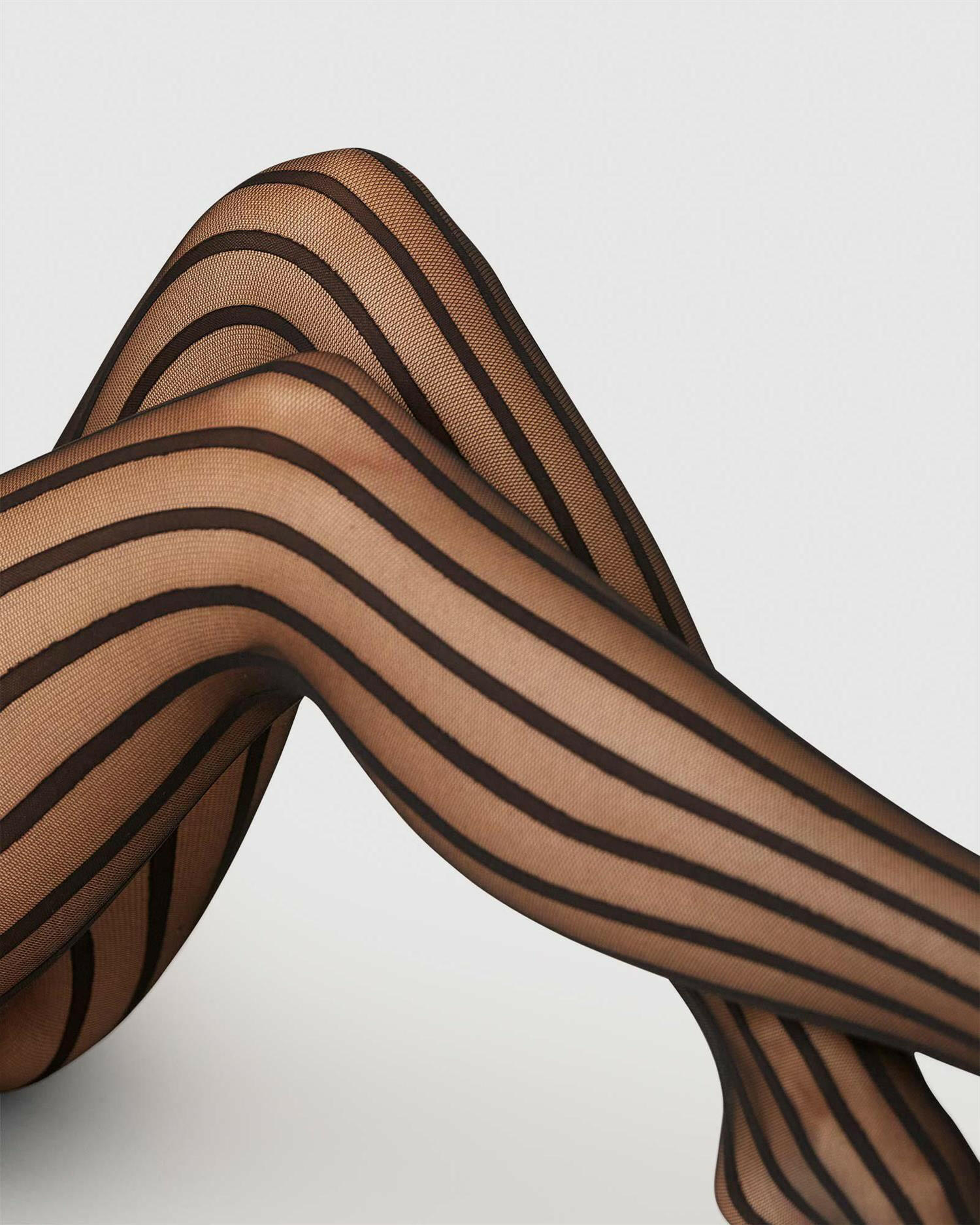 Siri Stripe Tights Black.