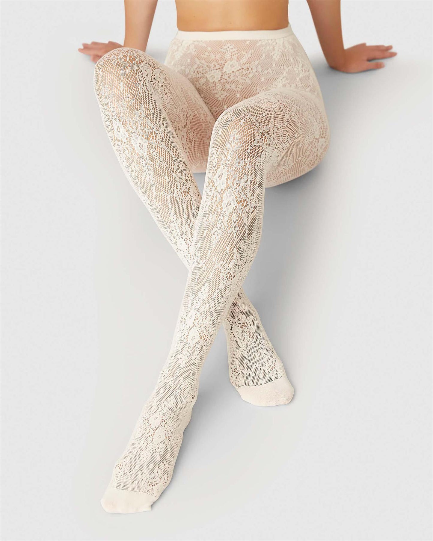 Rosa Lace Tights Ivory