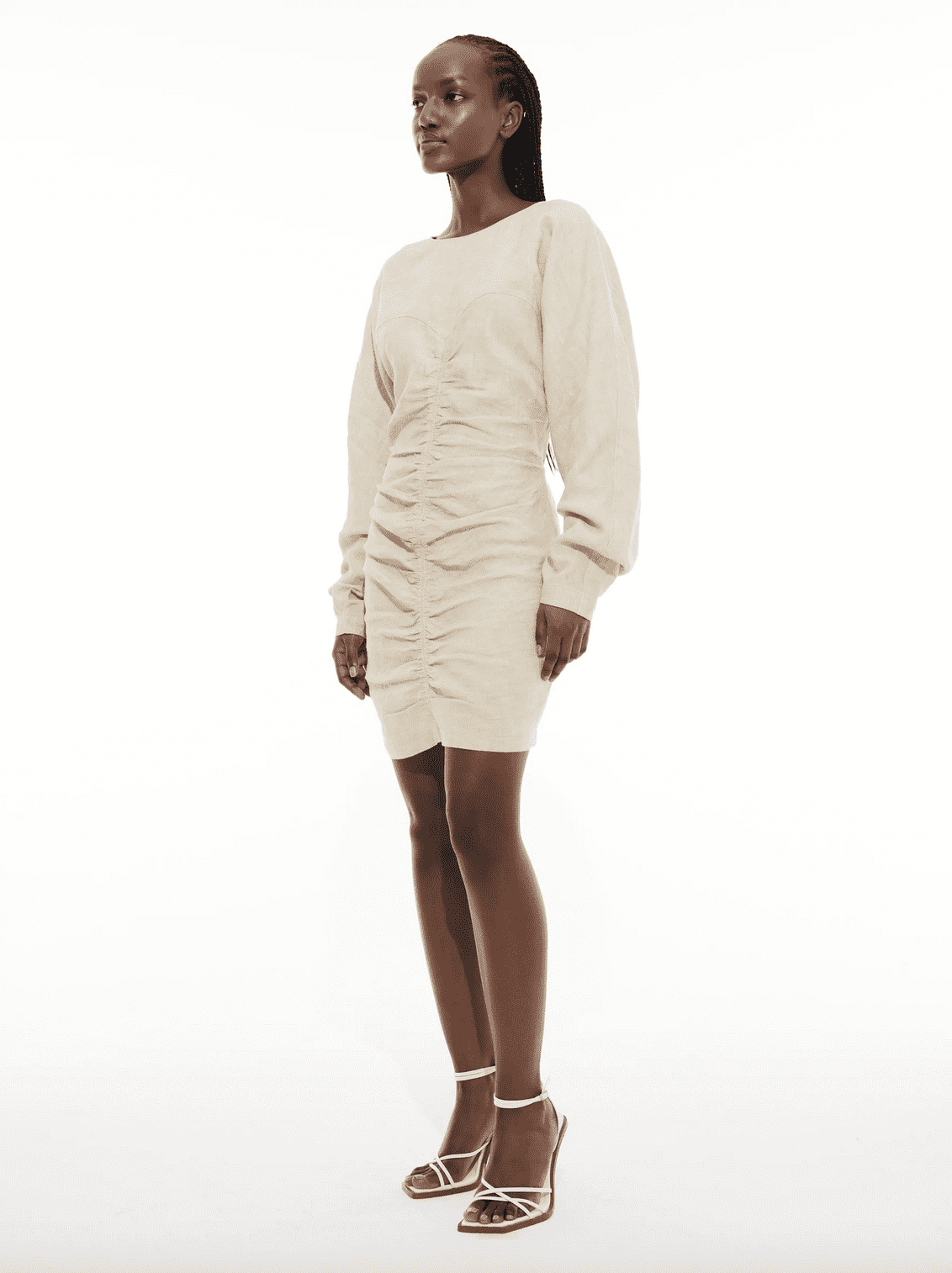 Fitted Linen Dress Straw.
