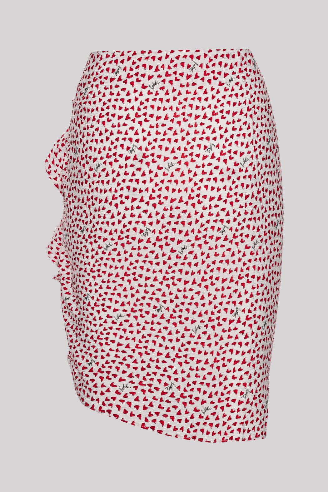Printed Mini Ruffle Skirt Happy Hearts + Bright White Comb.