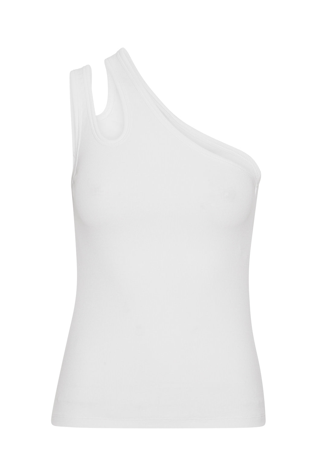Jersey One-Shoulder Top Bright White