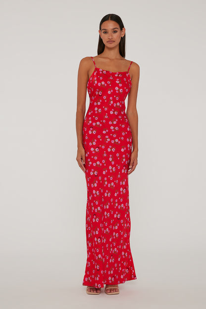 Printed Maxi Dress Wildeve Cluster + High Risk Red Comb.