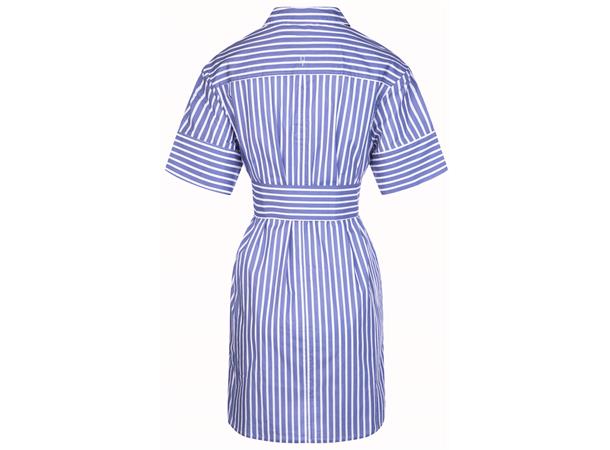 Rita Dress Blue Striped poplin shirt dress
