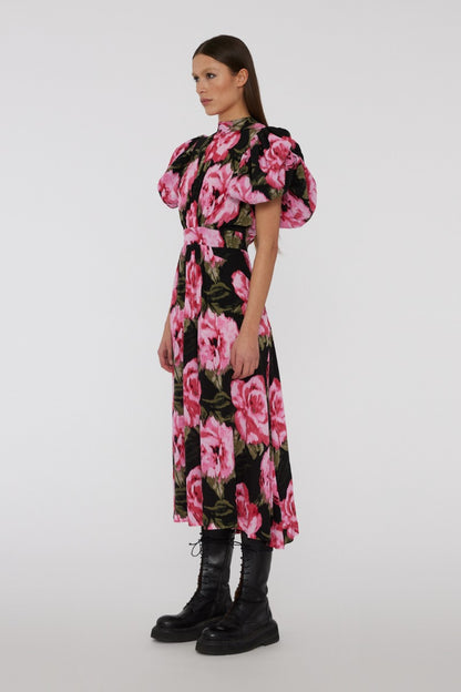 Jacquard Bell Maxi Dress Lilac Sachet